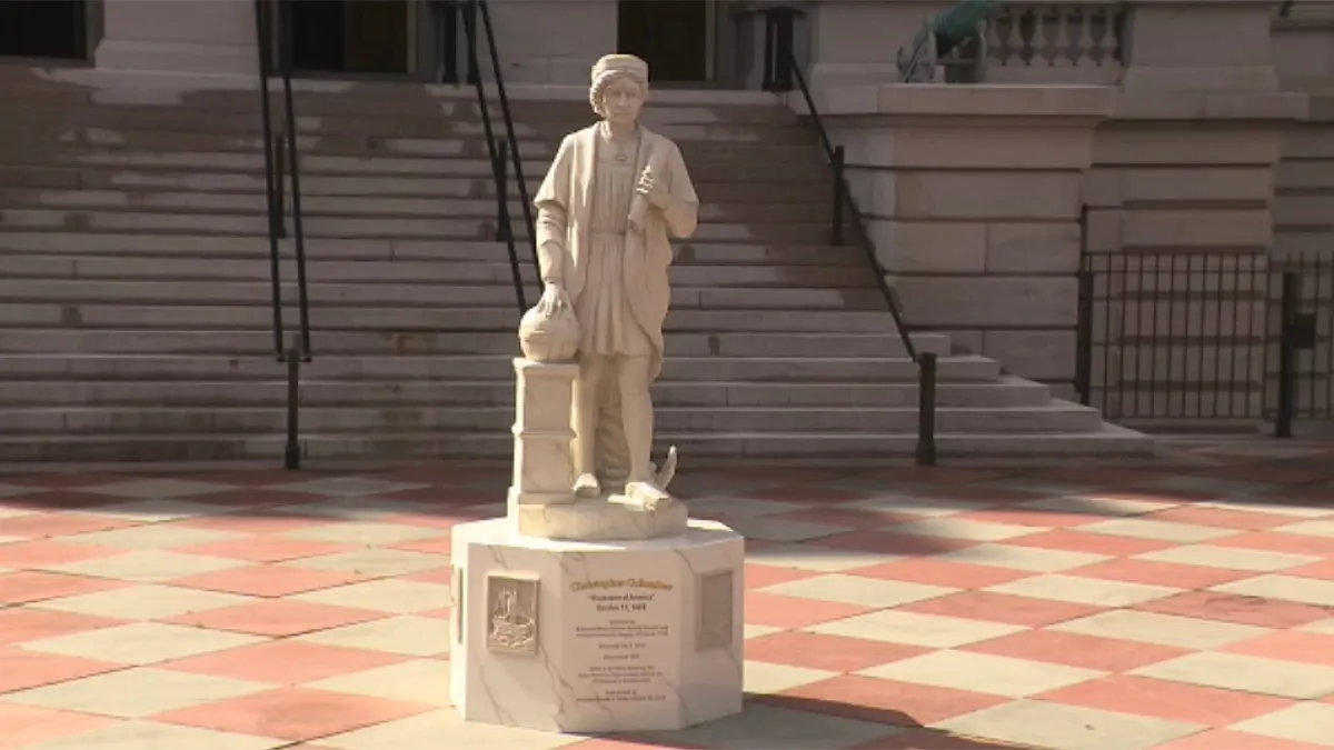 Christopher Columbus replica statue installed on White House grounds