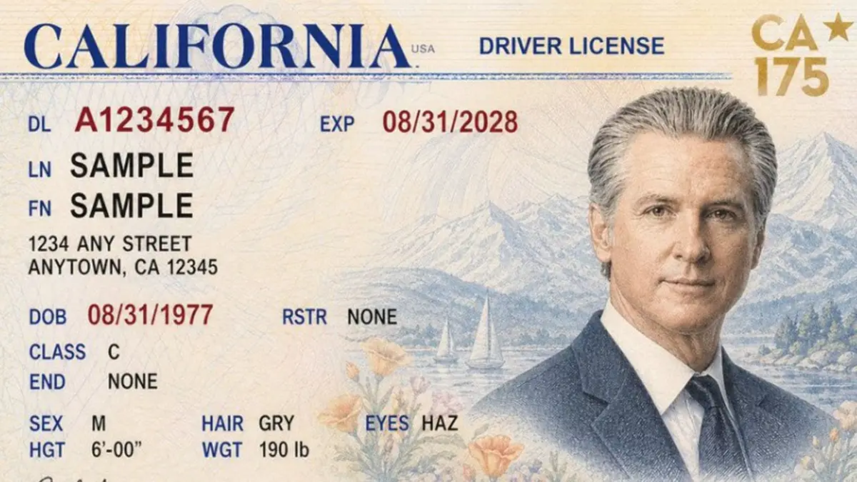 Newsom mocks Trump’s special passport with parody driver’s license