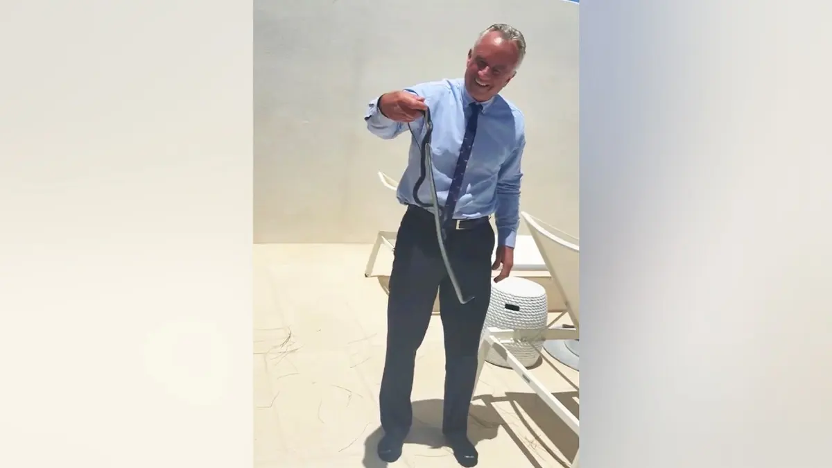 RFK Jr. grabs black snakes barehanded on Dr. Oz’s patio in viral video RFK Jr. grabs black snakes barehanded on Dr. Oz’s patio in viral video