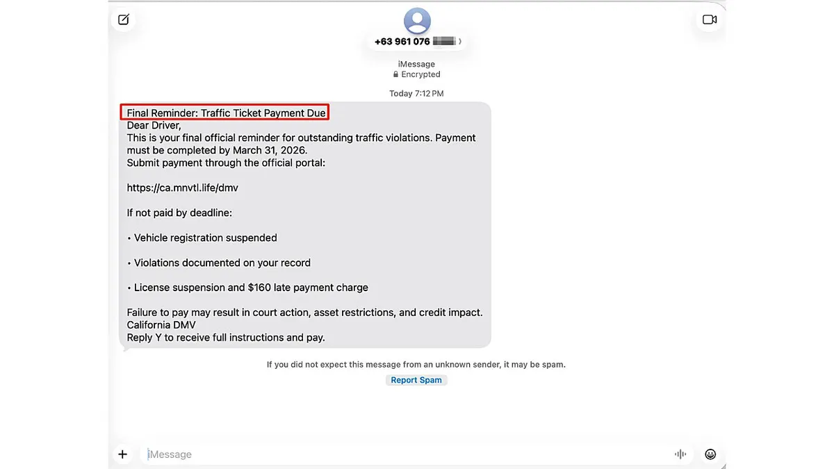 California DMV text scam fakes traffic violations to steal your data